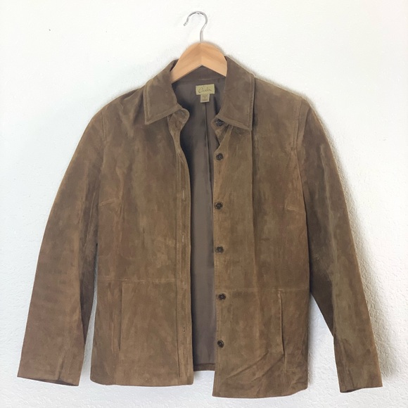 Caslon Jackets & Blazers - Caslon | Suede genuine leather brown jacket size small petite